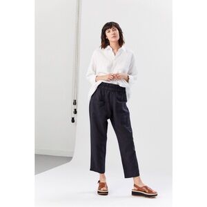 Apiece Apart Daniella Jump Pant Black Linen Cotton Blend Size 4 NWT